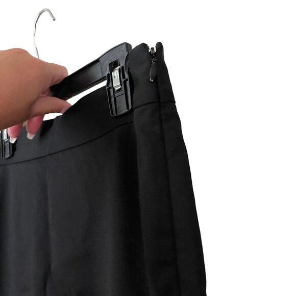 Milly 4 Trumpet Skirt Black Flare Ruffle Wool Blend Career Unique Solid - Picture 5 of 7